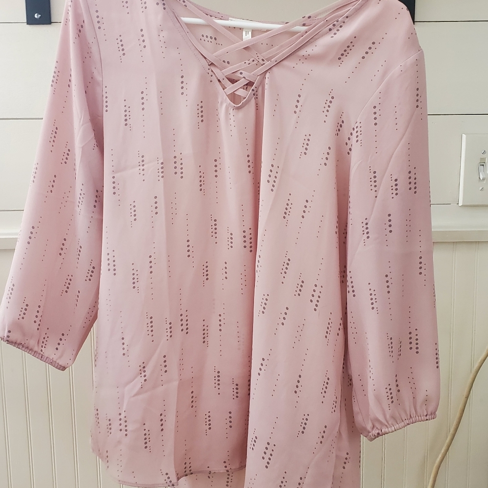 Pink sheer blouse